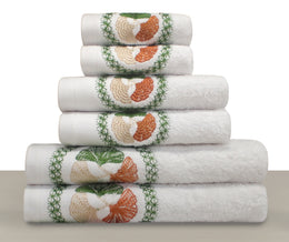 ASPEN Collection 100% Turkish Cotton Bath Towels, 6 Piece Bundle, White.