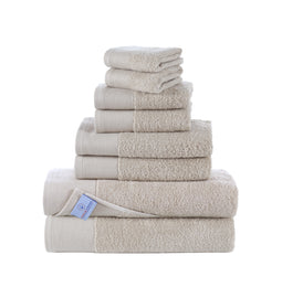 100% Turkish Cotton Bath Towels, 8 Piece Bundle, Beige.