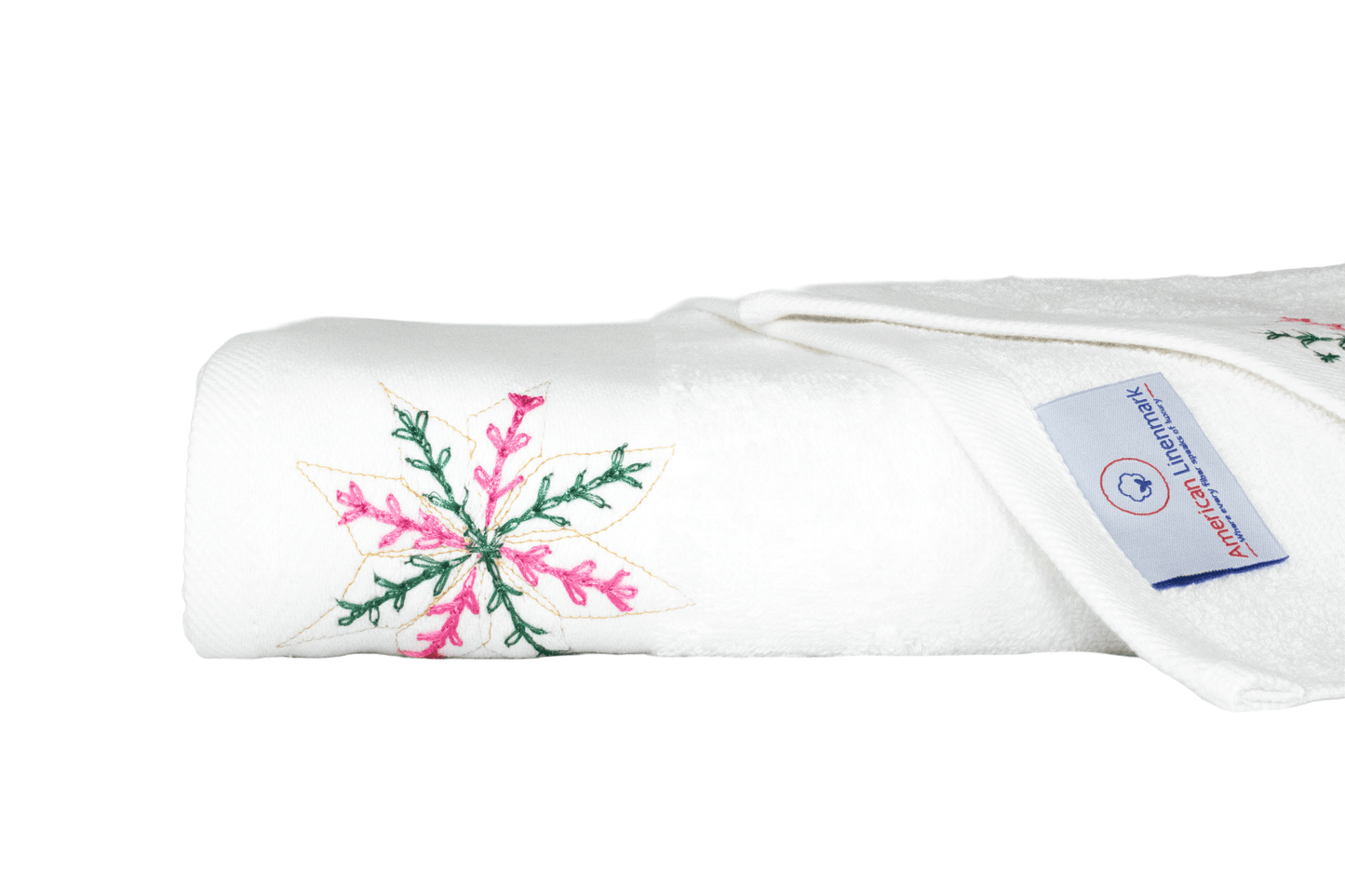 HAND EMBROIDERED Collection 100% Turkish Cotton Bath Towels, 8 piece Bundle, White.