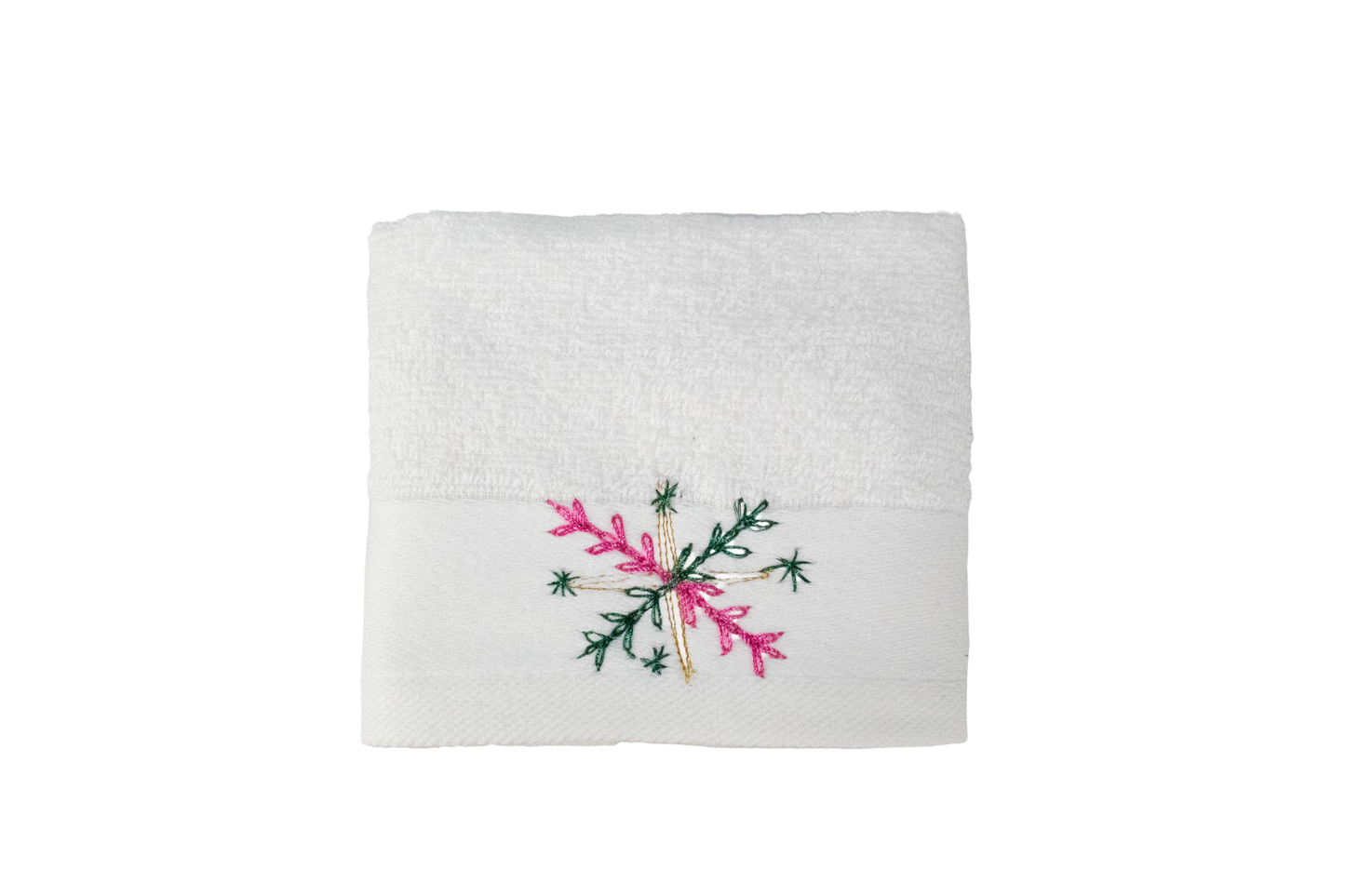 HAND EMBROIDERED Collection 100% Turkish Cotton Bath Towels, 8 piece Bundle, White.
