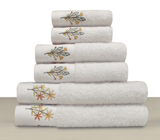 CORDELLA Collection 100% Turkish Cotton Bath Towels, 6 piece Bundle, white.