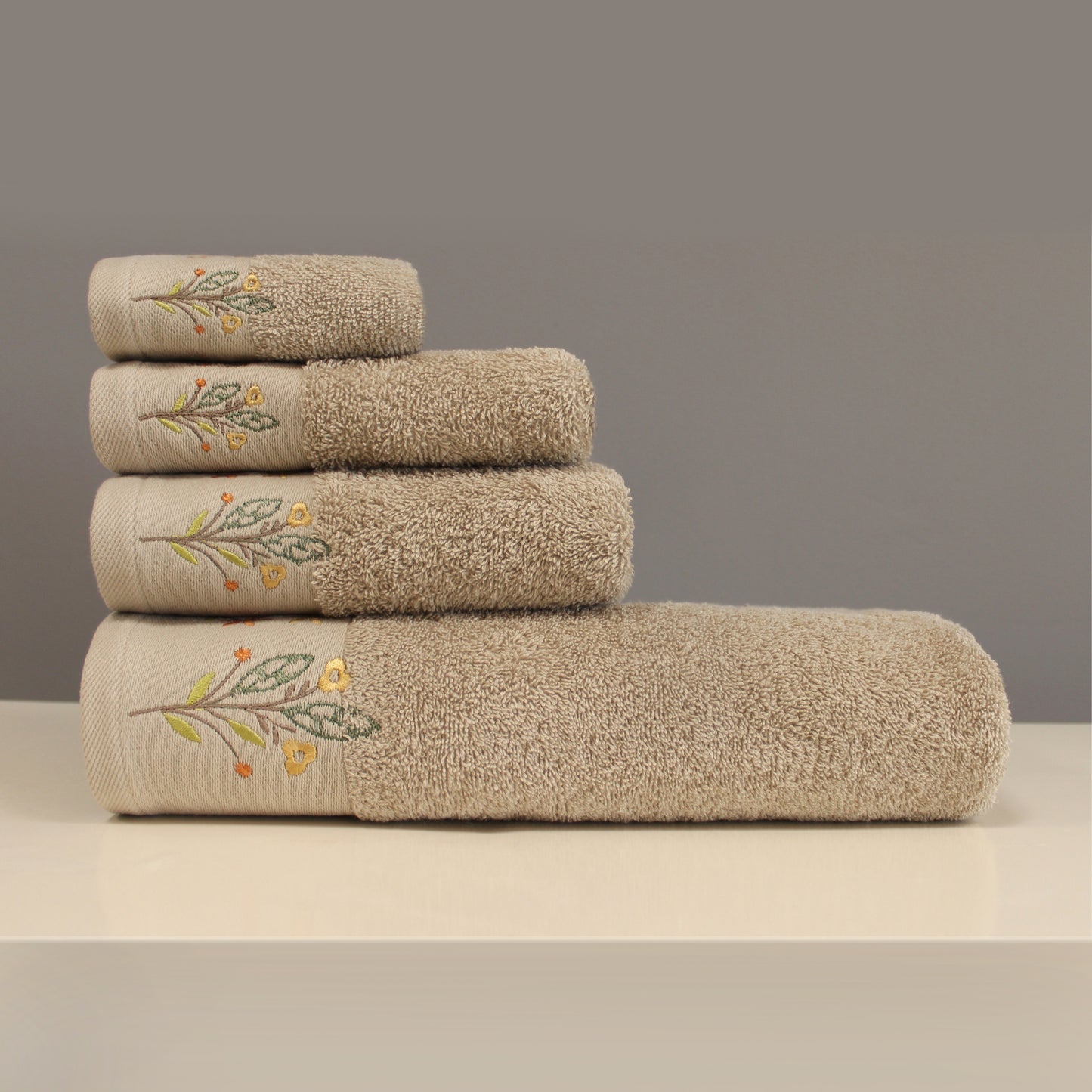 CORDELLA Collection 100% Turkish Cotton Bath Towels, 6 piece Bundle, Beige.