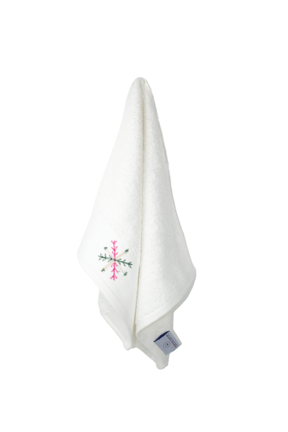 HAND EMBROIDERED Collection 100% Turkish Cotton Bath Towels, 8 piece Bundle, White.