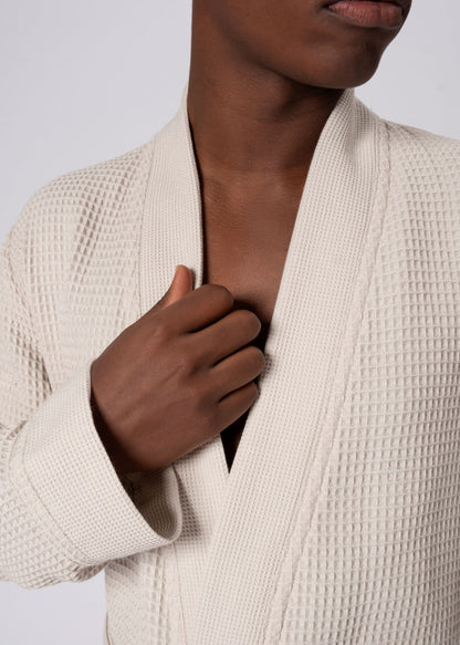 100% Turkish Cotton Waffle Robe, Beige